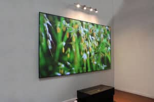 Grade projector screen for professional presentations and displays.
