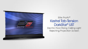 Kestrel Tab-Tension DarkStar® UST- Electric Floor Rising Ceiling Light Rejecting Screen