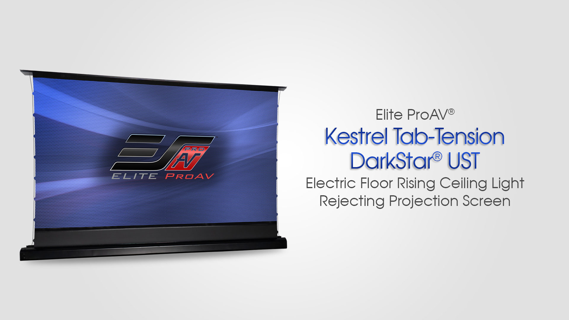 Kestrel Tab-Tension DarkStar® UST- Electric Floor Rising Ceiling Light Rejecting Screen
