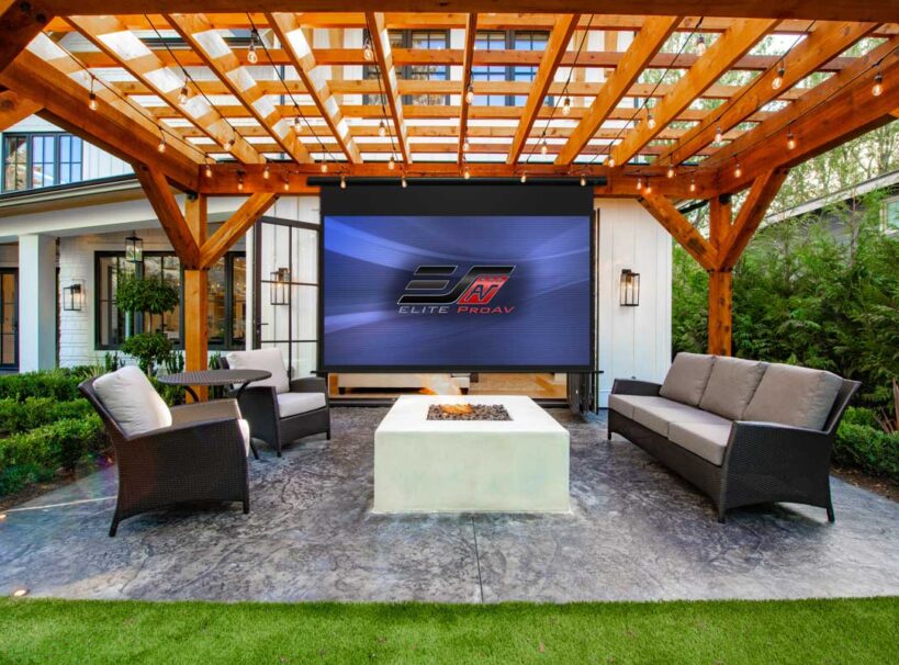 Beautiful,Backyard,With,Sunshine,And,Lovely,Landscaping,And,Fire,Pit Outdoor Electric Tension Pro Series