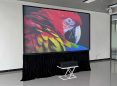 Projection screen for professional presentations and events.