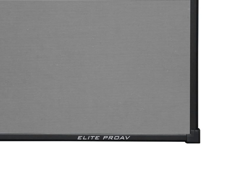 EliteProAV | Commercial Grade Projector Screen Projector screen with fine striped surface for clear image display.