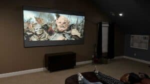 High-quality Pro Frame Thin AT4D Series projector screen for professional presentations.