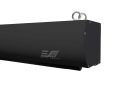Black projector screen enclosure with mounting rings for commercial AV setups.