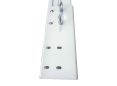 White projector screen mount bracket with hooks and mounting holes.