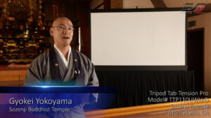 Tripod Tab-Tension Pro Series- Portable Free-Standing Screen featured at Sozenji Temple