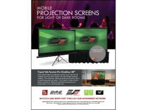 Mobile Projection Screens for Light or Dark Rooms